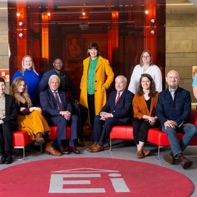 A group photo including the nine awardees of the Impact Fund for Munster 2023.