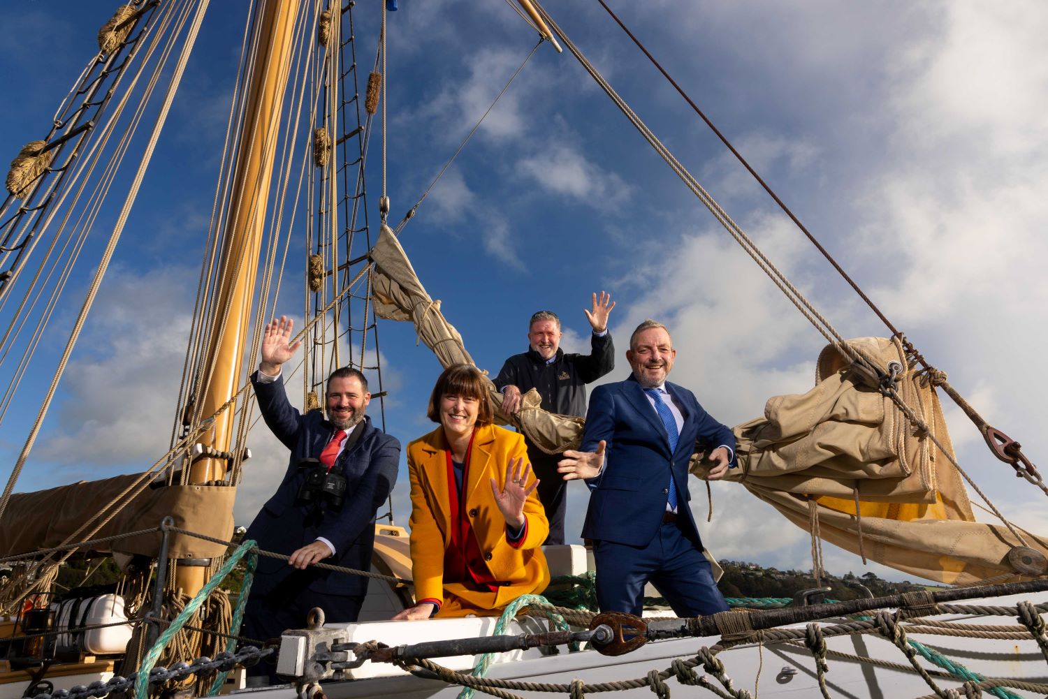Partners of the Impact Fund pictured on Sailing into Wellness' ship