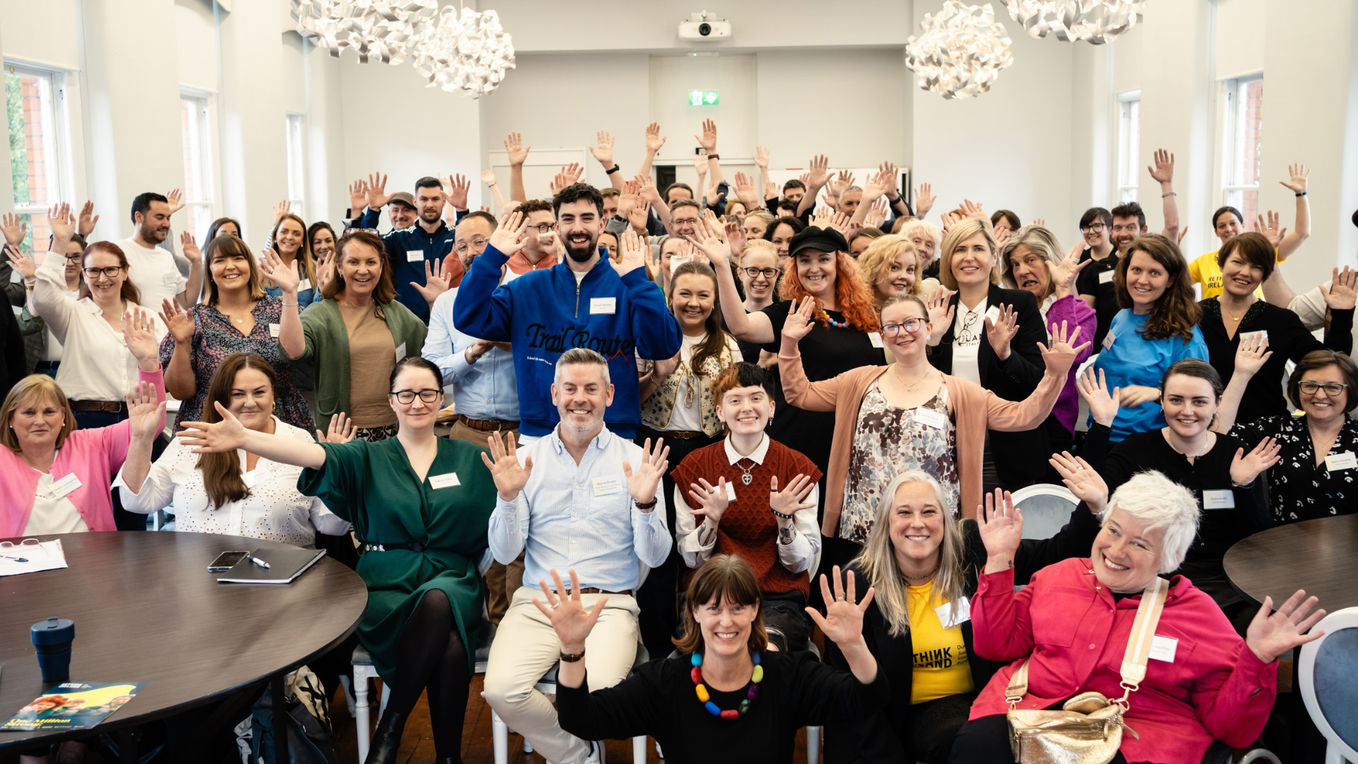 Room full of smiling people
